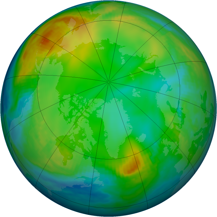 Arctic ozone map for 10 December 1986